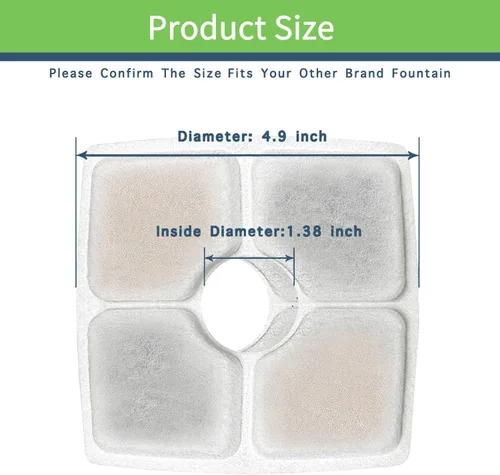 Vista 3 de Lmpyf Paquete de 8 filtros cuadrados para fuente de gato, compatibles con fuentes de flores de mascotas de 2.5 L, resina de intercambio iónico