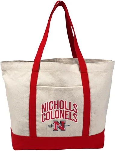 Vista 291 de Campus Lab Bolsa de lona con logotipo primario colegiado con bolsillo externo, bolsa de hombro reutilizable para ir de compras, playa Águilas A&m