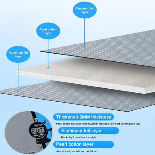 Vista 4 de Película aislante de papel de aluminio reflectante reutilizable, barrera radiante, película de privacidad total opaca para ventana, película