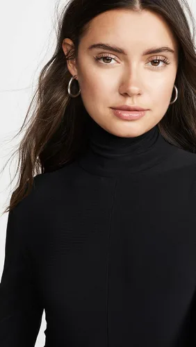 Vista 6 de Norma Kamali Mono de manga larga con cuello alto para mujer