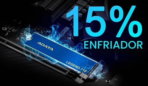 Vista 7 de ADATA Legend 710 NVMe M.2 2280 SSD de 256 GB (lee hasta 2100 MB/s y escribe hasta 1000 MB/s)