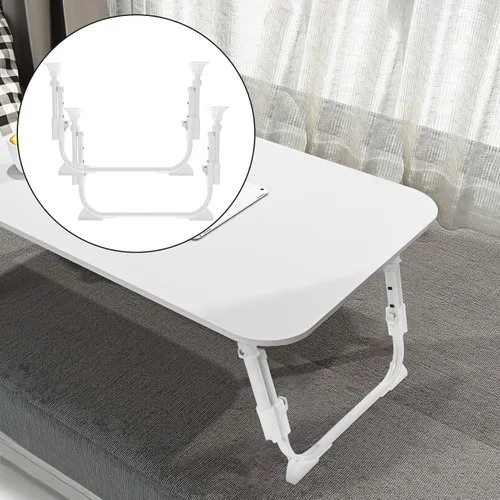 Vista 7 de MAGICLULU Pata de repuesto para escritorio de cama en forma de U plegable pata de mesa de metal ABS fuerte Metal ABS Build, Self Locking Base and