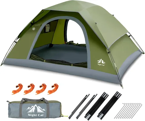 Vista 7 de Night Cat Tiendas de Campaña Mejoradas para Mochileros 1 a 2 Personas, Fácil Configuración con Clips, Tienda de Camping Impermeable para Adultos