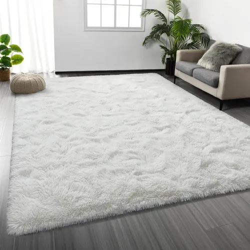 Vista 15 de Deerhoo Alfombra de Área Shag, 4 X 6 Alfombras de Felpa Suaves para Sala de Estar, Alfombra Ultra Suave Esponjosa y Peluda para Dormitorio, Alfombra
