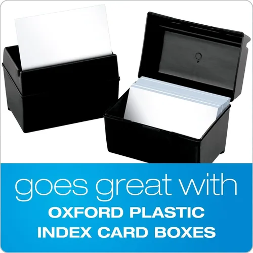 Vista 8 de Oxford fichas negras, de 3 x 5 pulgadas, de color blanco, (100 unidades), Blanco