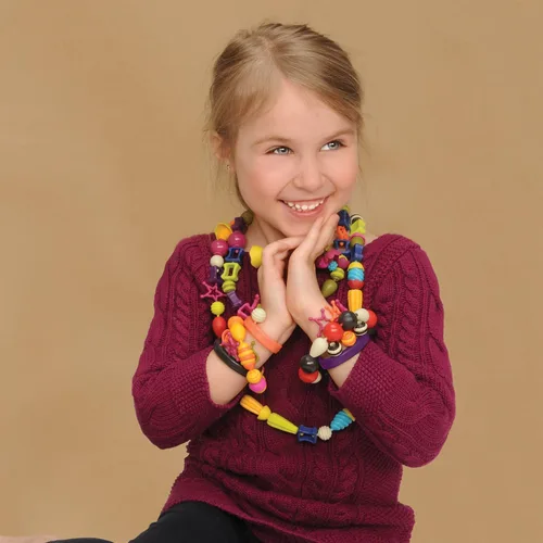 Vista 9 de B. toys Pop Arty! 150 piezas - Kit de fabricación de joyas - Juego creativo de cuentas pop para niños - Kit de fabricación de joyas de bricolaje