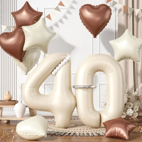 Vista 21 de Globos dorados de color champán con el número 11, globos de oro claro, globo de aluminio dorado con forma de corazón con estrella y globo largo
