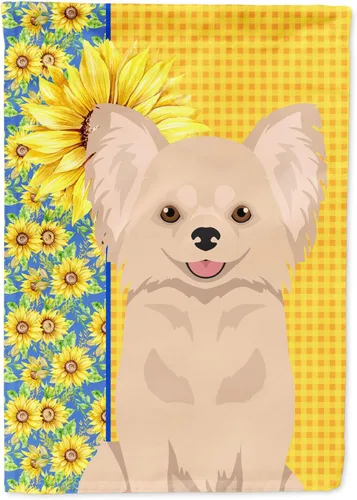 Vista 243 de Caroline's Treasures WDK5313GF Bandera de jardín con diseño de girasoles de verano, color negro y tostado, Airedale Terrier para buzón, bandera