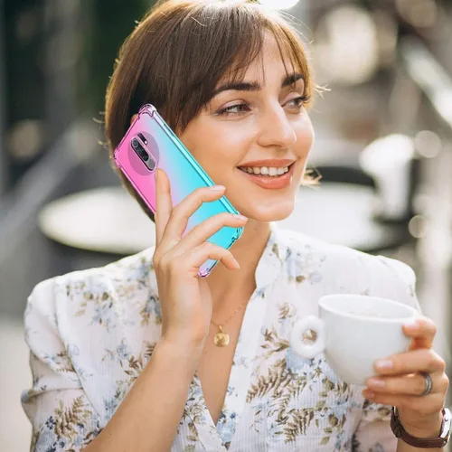 Vista 6 de Para Redmi 9 M2004J19C Caso, Claro Lindo Gradiente Teléfono Caso Delgado Anti Scratch Flexible TPU Cubierta Protectora a Prueba de Golpes
