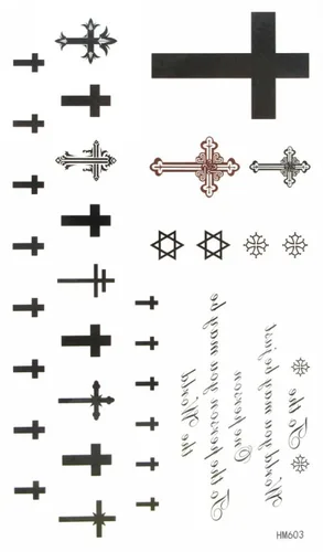 Vista 4 de MapofBeauty 2 unids etiqueta engomada temporal impermeable del tatuaje de la estrella negra