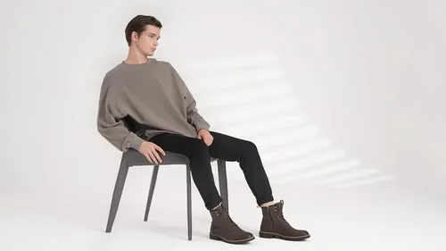 Vista 2 de Vostey Botas para hombre, botas casuales de motocicleta para hombre, botas chukka impermeables para hombre
