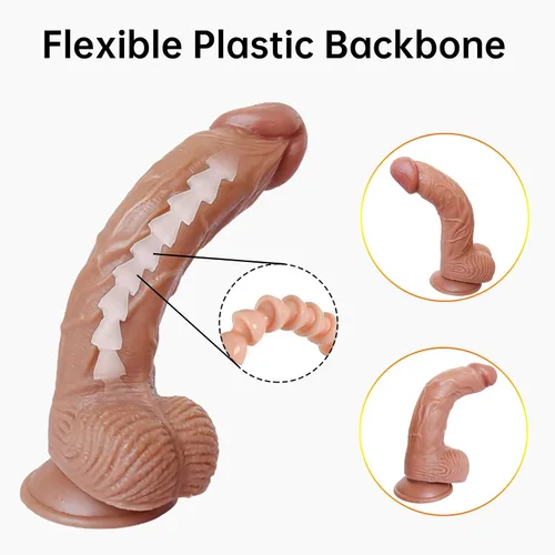 Vista 2 de Juguetes sexuales para adultos de 8.5 pulgadas, consolador realista con ventosa para el placer de las mujeres, pene de silicona realista