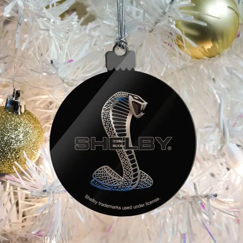Vista 6 de GRAPHICS & MORE Shelby Cobra Logo Acrílico Árbol de Navidad Adorno de vacaciones