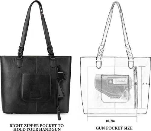 Vista 3 de Montana West Monederos de cuero genuino para mujer, bolsos Hobo con mango de herramientas y borlas