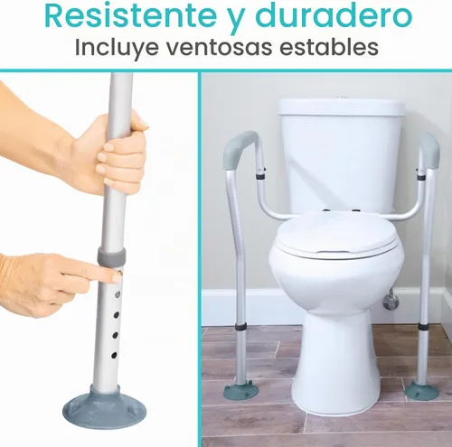 Vista 9 de Armazón de seguridad para ancianos, minusválidos y discapacitados de VIVE, pasamanos de seguridad, peso ajustable With Arms, Safety Support