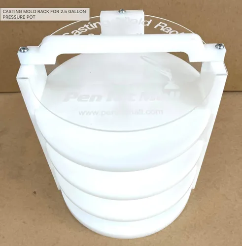 Vista 2 de Pen Kit Mall - Estante para ollas a presión para fundición de resina - 4 estantes de bloqueo - Material de HDPE resistente - Se adapta a macetas