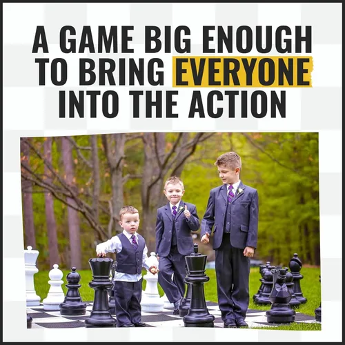 Vista 6 de MegaChess Juego de ajedrez gigante con rey de 25 pulgadas de alto, un juego de ajedrez grande para familias que buscan juegos gigantes al aire libre