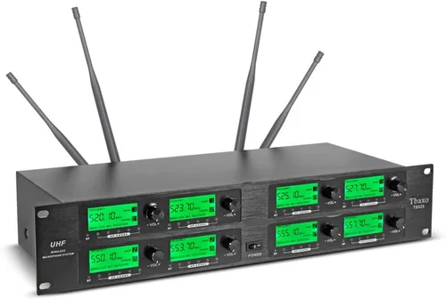 Vista 2 de Sistema de micrófono inalámbrico Frecuencia A 8 canales Micrófono UHF 4 micrófono de mano 4 micrófono de auricular 4 micrófono lavalier 4 micrófono