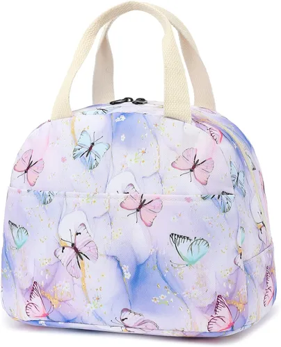 Vista 9 de Lonchera con diseño de aguacate para mujeres y niñas, con aislamiento, reutilizable, para niños, adultos, escuela, trabajo, picnic, viajes