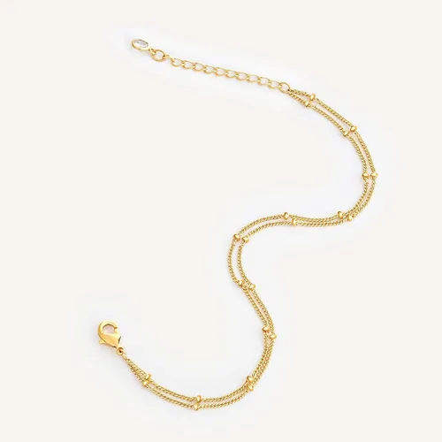 Vista 6 de MEVECCO Pulsera para mujer, chapada en oro de 14 quilates, cadena delicada, joyería simple, hecha a mano, minimalista para ella