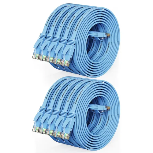 Vista 15 de Cable Ethernet Cat 6 de 1 pie (paquete de 10) (a un precio Cat5e pero mayor ancho de banda) Cables de red planos de Internet - Cable de conexión