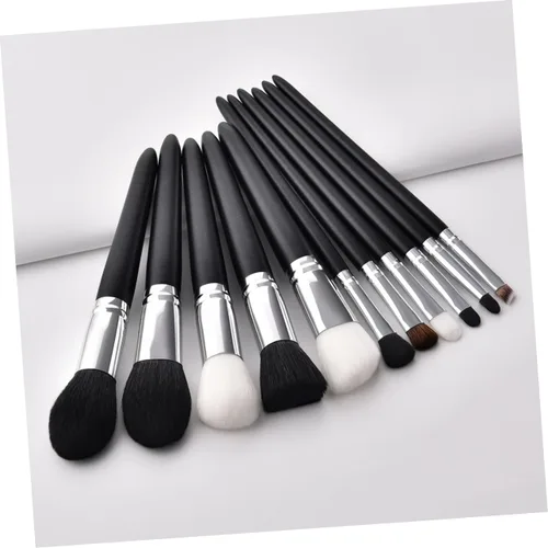 Vista 8 de POPETPOP Cepillo de prevención de maquillaje de desperdicio, cepillo de pelo de cabra para mujer, brochas de maquillaje Bling Maquillaje para mujer