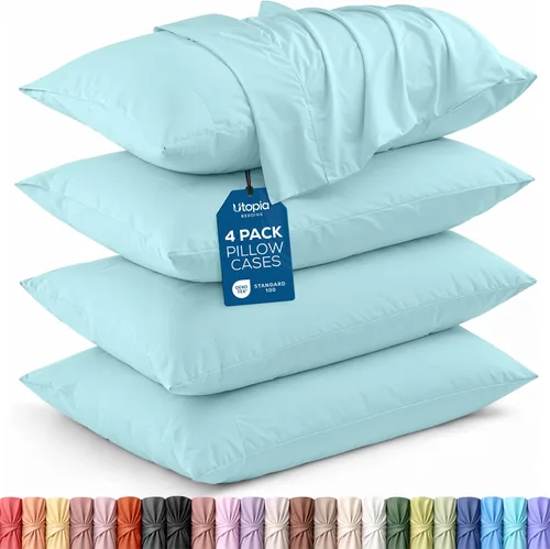 Vista 51 de Utopia Bedding - Juego de 2 fundas de almohada tamaño estándar, con cierre de sobre, tela de microfibra cepillada suave, resistentes al encogimiento