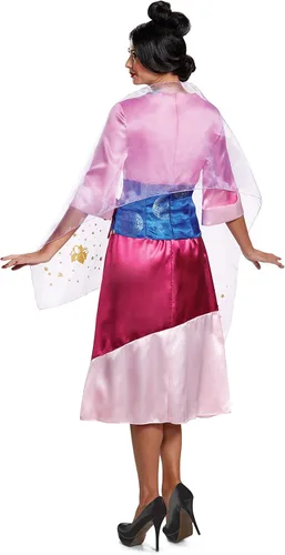 Vista 2 de Disney Disfraz Mulan Deluxe para adultos para mujer Rosado talla única