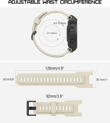 Vista 6 de MoKo Correa de reloj compatible con Amazfit T-Rex/T-Rex Pro Smartwatch, correa deportiva de repuesto de silicona suave, pulsera transpirable