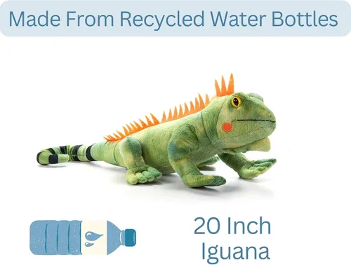 Vista 4 de The Petting Zoo Iguana - Peluche de peluche, regalos para niños, animales reptiles salvajes Onez, juguete de peluche de iguana de 18 pulgadas