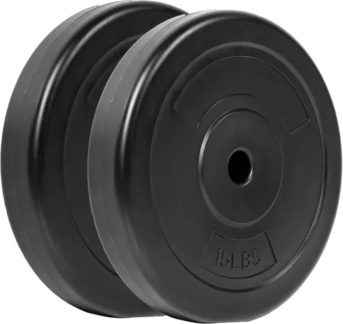 Vista 4 de Signature Fitness - Placa de peso estándar de vinilo de 1 pulgada para entrenamiento de fuerza y levantamiento de pesas, varios tamaños