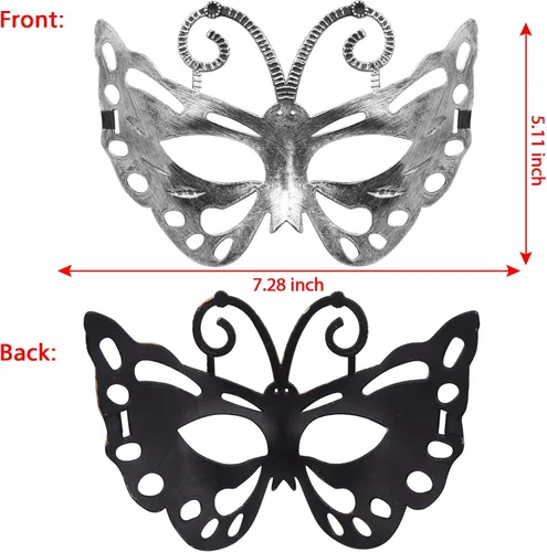 Vista 2 de FEQO 48 piezas máscaras de mascarada, máscaras antiguas vintage, máscaras venecianas