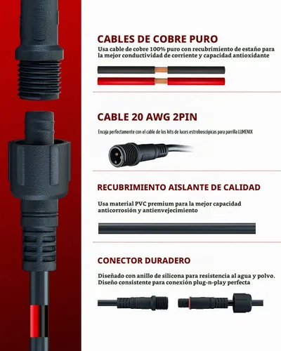 Vista 5 de Cable de extensión de 2 pines de 10 pies para kits de luz estroboscópica LUMENIX