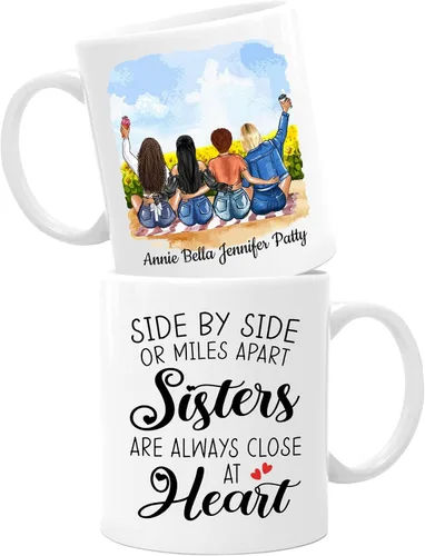 Vista 14 de Taza de café personalizada de la amistad para mejor amiga, regalo de taza del día de Galentine, regalo de taza de Navidad, taza de café