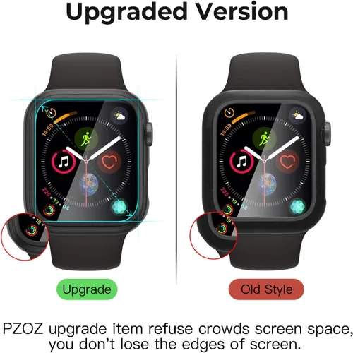 Vista 5 de pzoz - Carcasa de 40 mm compatible con Apple Watch Series 6, 5, 4 y SE, tiene protector de pantalla y accesorios, es delgada con bordes protectores