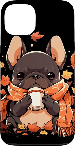 Vista 7 de French Bulldog Fall Autumn Pumpkin Spice Latte Frenchie Dog Case for iPhone 17
