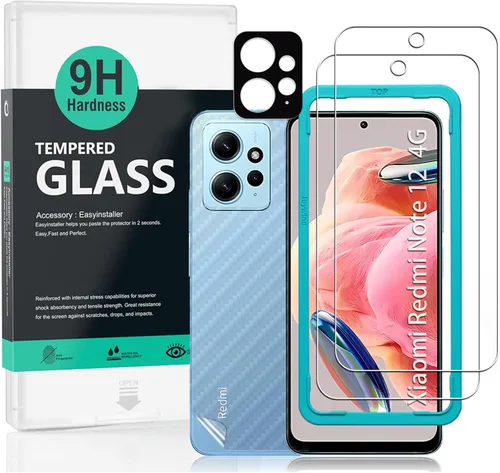 Vista 8 de Ibywind Paquete de 2 protectores de pantalla para Redmi Note 12 Pro 5G/Pro+/Pro Plus 5G (6.67 pulgadas) + 1 protector de lente de cámara + 1