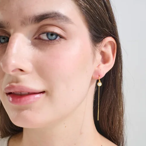 Vista 5 de Aretes trepadores de estrella dorada y explosión solar - AllenCOCO Aretes trepadores para mujeres, chapados en oro de 14K, poste de plata 925