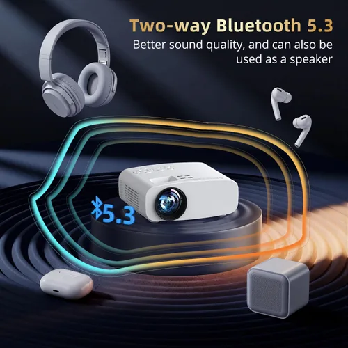 Vista 10 de Proyector con WiFi y Bluetooth, pericat 4K compatible con proyector nativo