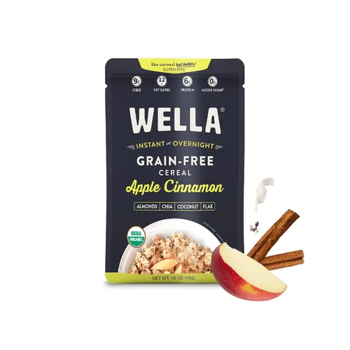 Vista 5 de Wella Cereal de Avena Alternativa, Cereal Caliente para el Desayuno Sin Gluten, Sin Granos Paleo Orgánico Vegano Alto en Proteínas Superalimento a