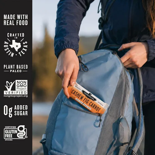 Vista 3 de Thunderbird Bars - Bocadillo energético, sin gluten con proteínas, comida real saludable, paleo vegano sin OMG, sin azúcar añadido, sabor a anacardo