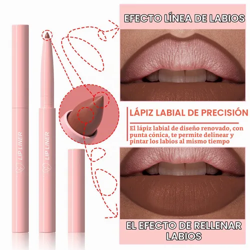 Vista 4 de Baorder Juego de lápices de labios mate de 12 colores, lápiz labial de terciopelo cremoso, de larga duración, impermeable, suave, altamente