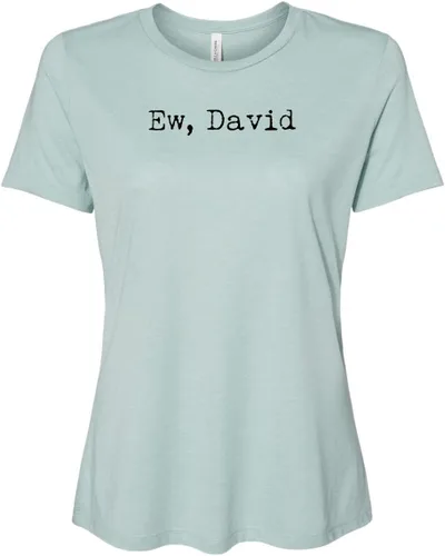Vista 6 de Cute Women's Screen Printed Crew Neck Tee, Shirts With Sayings, Dusty Blue or Olive