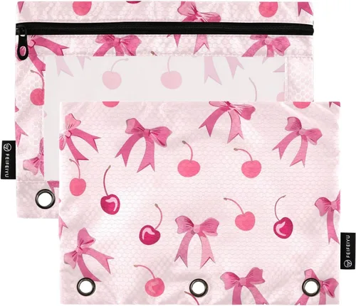 Vista 89 de Estuche para lápices de fútbol de fútbol en campo para carpeta de 3 anillas, paquete de 2 bolsas impermeables para lápices, estuche transparente