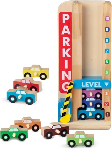 Vista 4 de melissa & doug Stack & unidades de madera autora de estacionar, Versión estándar, talla única , Multicolor