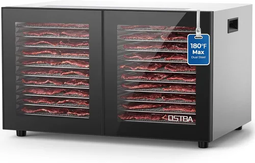 Vista 8 de OSTBA Deshidratador de alimentos con 12 bandejas, secadora de 850 W