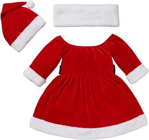 Vista 2 de Disfraz de Papá Noel para niña, vestido de princesa, chal y cinturón