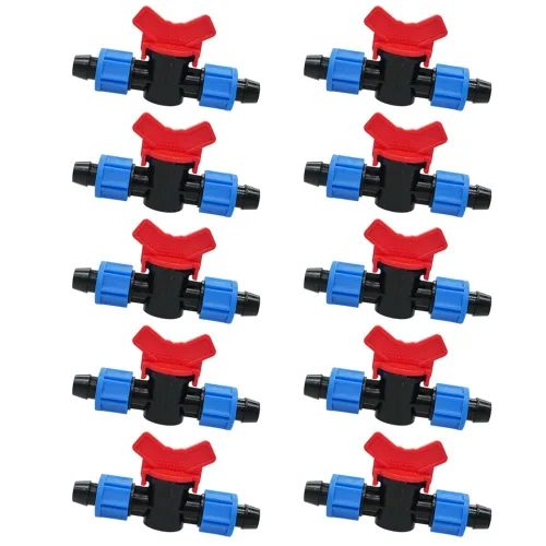 Vista 9 de Feelers Válvula de interruptor de riego por goteo, válvula de bola de identificación de manguera de púas de 1 pulgada para mangueras de riego por
