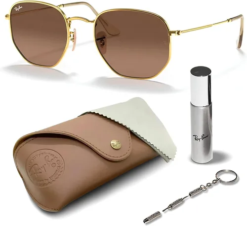 Vista 45 de Ray-Ban RB3548N Lentes planas hexagonales, gafas de sol cuadradas y redondas con kit oficial de gafas