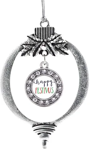 Vista 534 de Inspired Silver - Adorno de cromosoma 21 con dije de círculo de plata con joyas de circonita cúbica